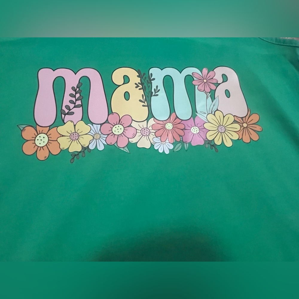 Custom Designed Boho Floral MAMA Tank- Women’s Medium